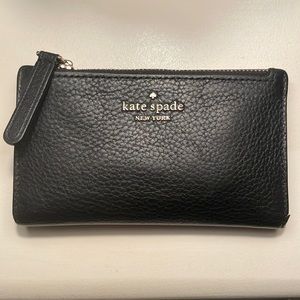 Black Kate Spade Pebble Leather Wallet